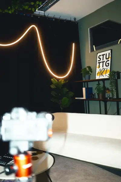 Podcaststudio Totale mit Kamera
